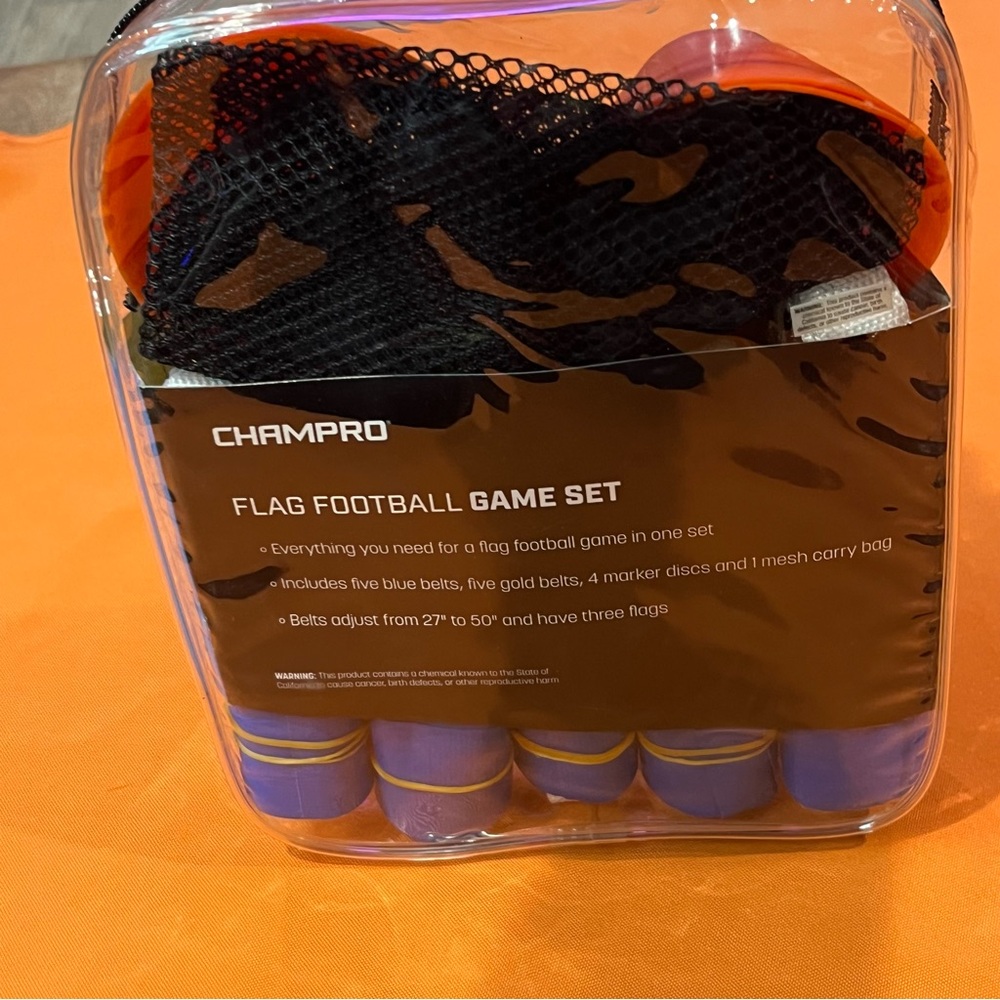 6/$25 Flag Football Game Set - Orange and Blue - Picture 8 of 8